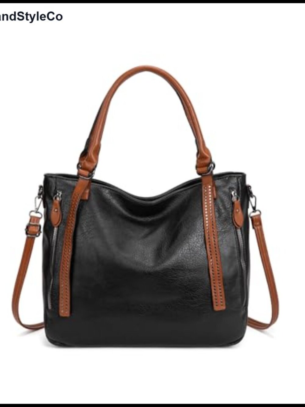 Vintage Slouchy Tote Bag Vegan Leather Hobo Shoulder Bag with Adjustable Strap
